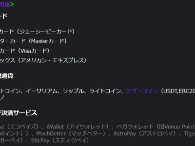 BONSカジノ(ボンズカジノ)入出金方法について解説！